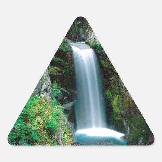 Waterfall Christine Mount Rainier Triangle Sticker (Front)