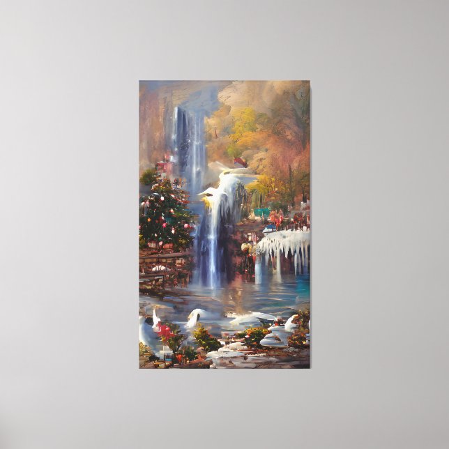 Waterfall - Colourful Abstract Painting Canvas Pri Print (Front)