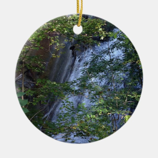 Waterfall Cuyahoga National Park Ceramic Tree Decoration (Front)