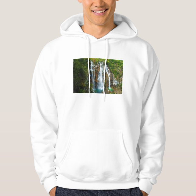Waterfall elevated view, Croatia Hoodie (Front)
