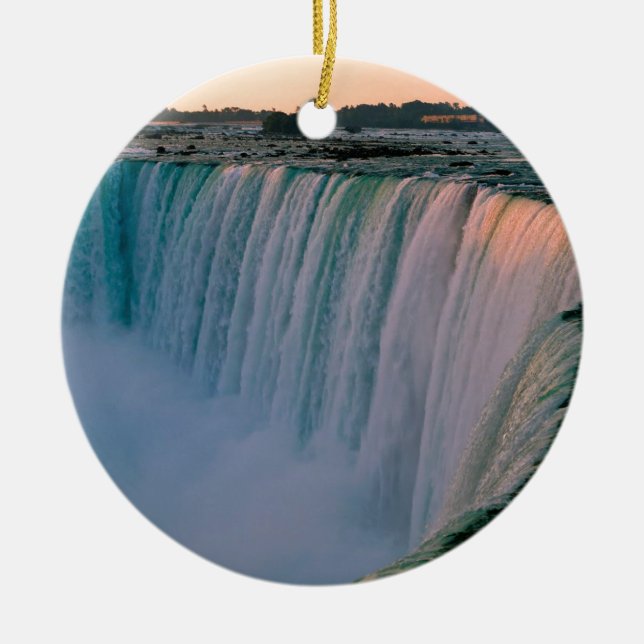 Waterfall Falling Love Niagara Ontario Canada Ceramic Tree Decoration (Front)