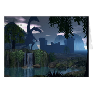 Waterfall fantasy with Dragon