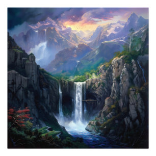 Waterfall Fantasy World Photo Print