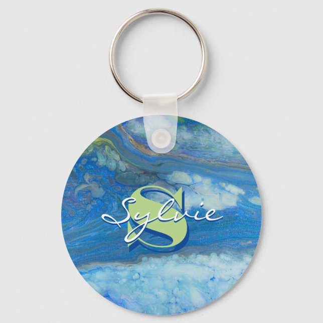Waterfall Fluid Painting Key Ring (Front)