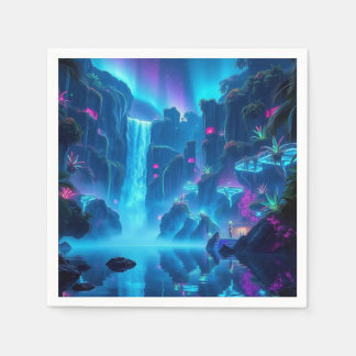 Waterfall Getaway Neon Napkin