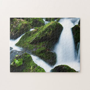 waterfall green stone jigsaw puzzle