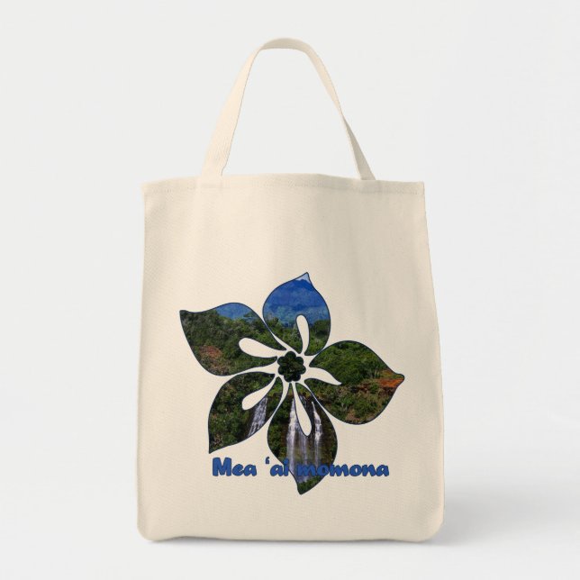 "Waterfall Hibiscus" Grocery Tote (Front)