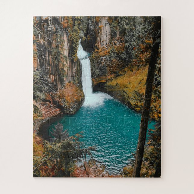 Waterfall Hidden in the Woods Jigsaw Puzzle (Vertical)