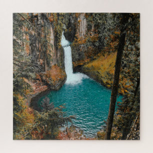 Waterfall Hidden in the Woods Jigsaw Puzzle