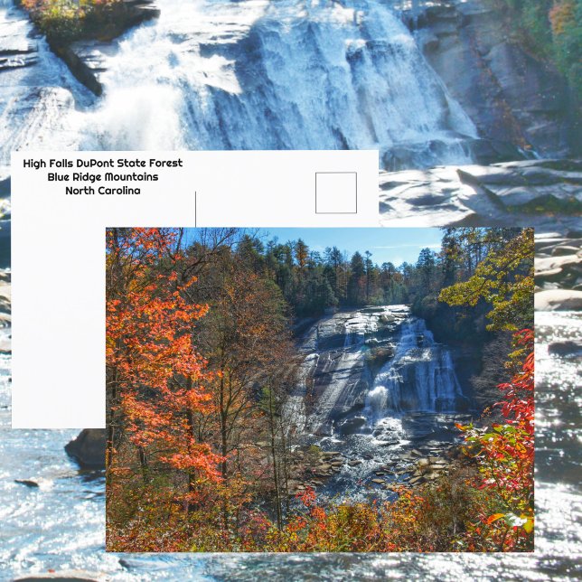 Waterfall High Falls DuPont State Forest Autumn Postcard (Creator Uploaded)