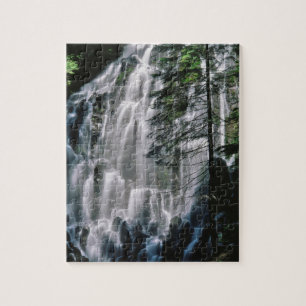 Waterfall in forest, Oregon Jigsaw Puzzle