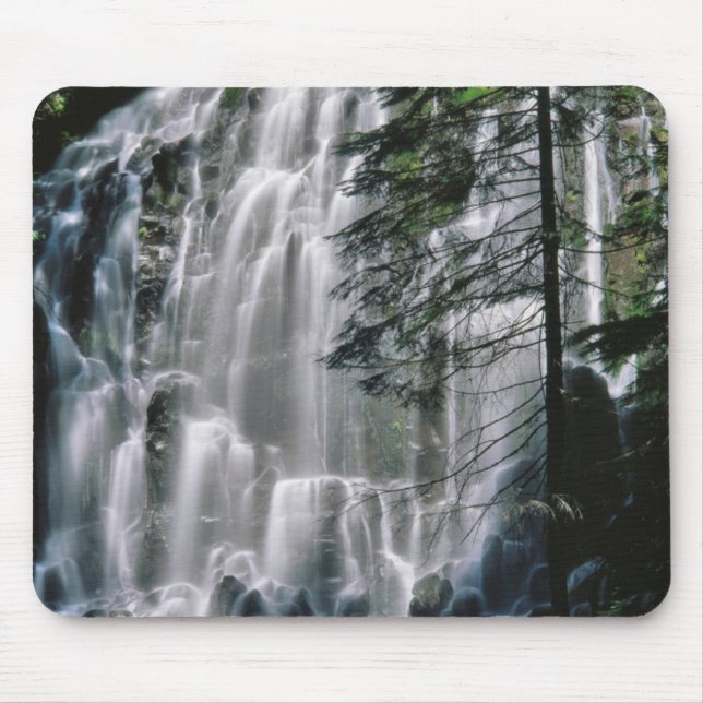 Waterfall in forest, Oregon Mouse Mat (Front)