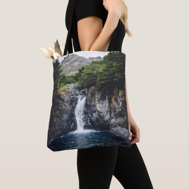 Waterfall in Forest Tote Bag (Close Up)