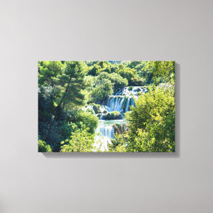 Waterfall in Krka National Park - Dalmatia,Croatia Canvas Print