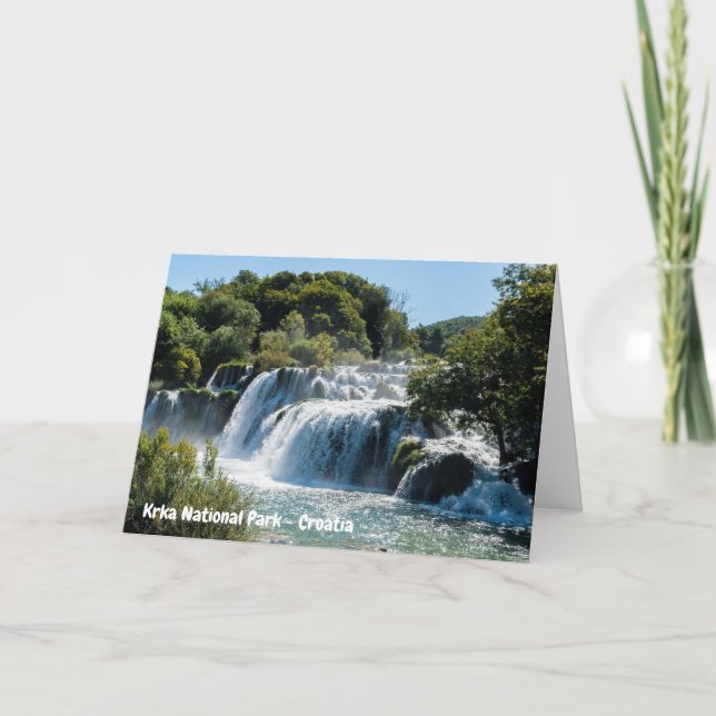 Waterfall in Krka National Park - Dalmatia,Croatia Card (Front)