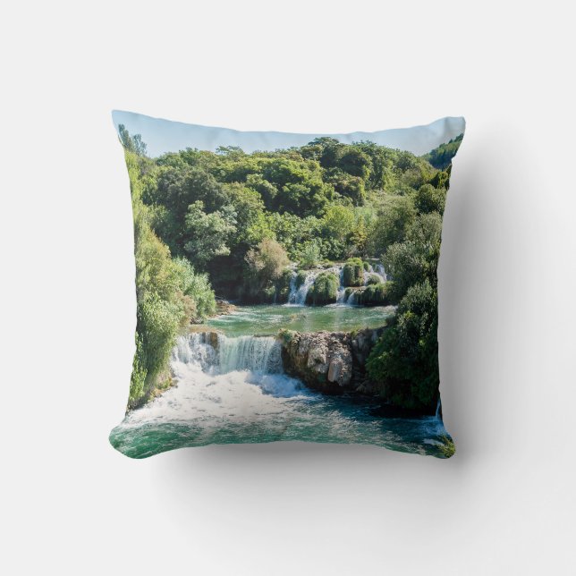 Waterfall in Krka National Park - Dalmatia,Croatia Cushion (Front)