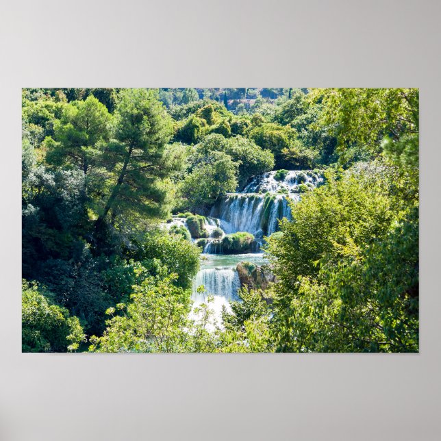 Waterfall in Krka National Park - Dalmatia,Croatia Poster (Front)
