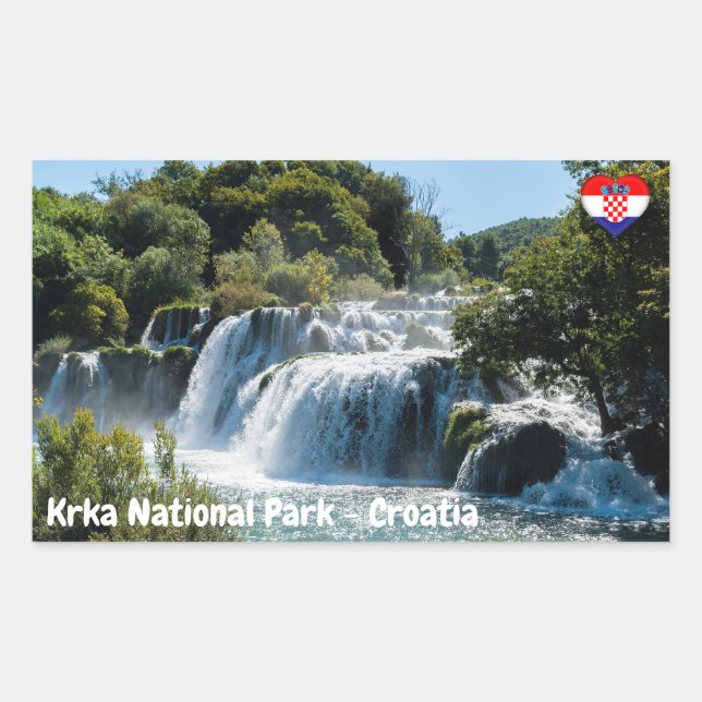 Waterfall in Krka National Park - Dalmatia,Croatia Rectangular Sticker (Front)