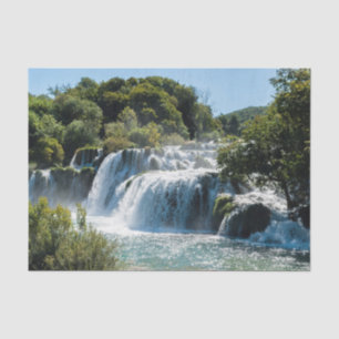 Waterfall in Krka National Park - Dalmatia,Croatia Tissue Paper