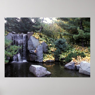 Waterfall in Minnesota Watercolor Version Poster