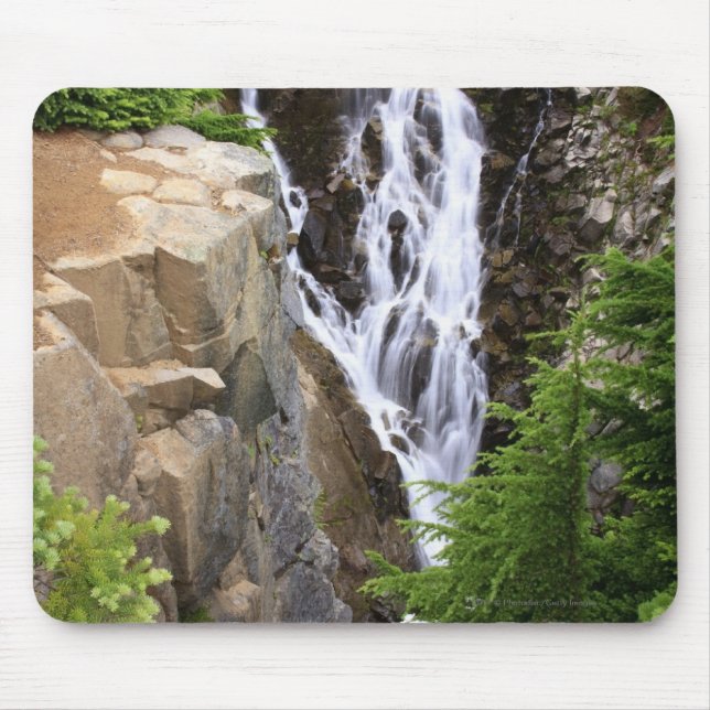 Waterfall in Mount Rainier National Park Mouse Mat (Front)