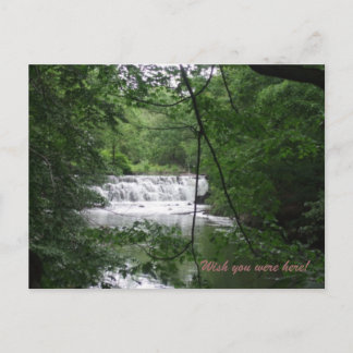 Waterfall in nature postcard