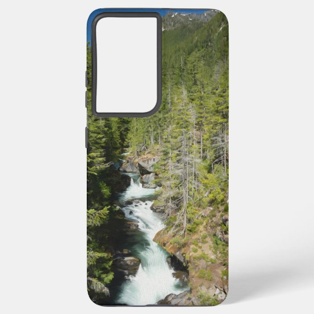 Waterfall in Olympic National Forest Samsung Galaxy S21 Ultra Case (Back)