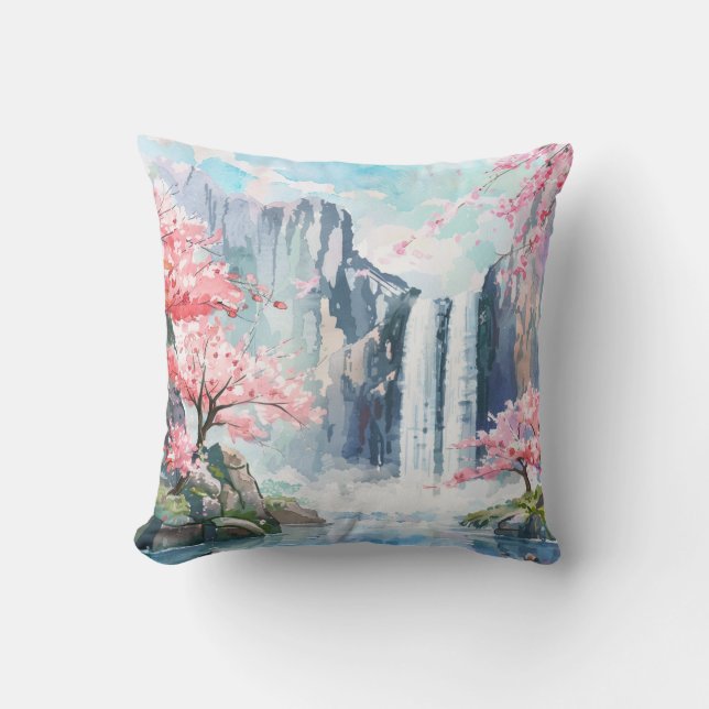 Waterfall in Spring Cushion (Front)