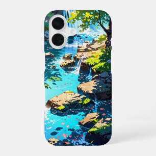 Waterfall in Spring Forest iPhone 16 Case