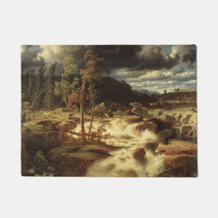 Waterfall in Sweden (by Marcus Larson) Doormat