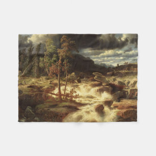 Waterfall in Sweden (by Marcus Larson) Fleece Blanket