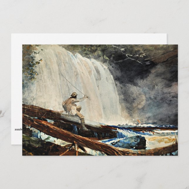 Waterfall in the Adirondacks by Winslow Homer Card (Front/Back)
