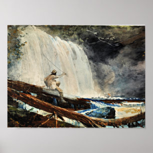 Waterfall in the Adirondacks, fine art painting Poster