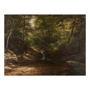 Waterfall in the Forest – George Hetzel Poster