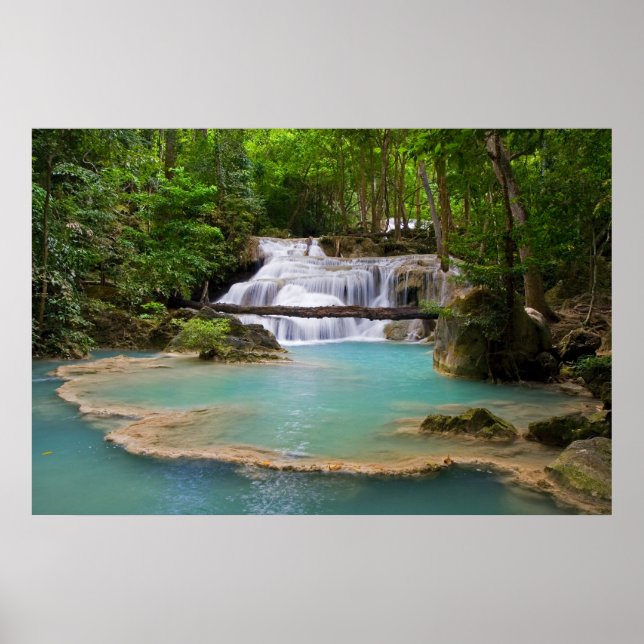 Waterfall in Tropical Forest Poster (Front)