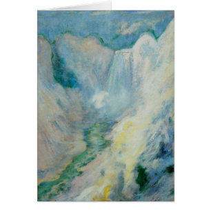 Waterfall in Yellowstone by Twachtman, Vintage Art