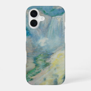 Waterfall in Yellowstone by Twachtman, Vintage Art iPhone 16 Case