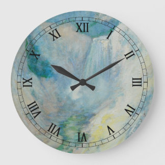 Waterfall in Yellowstone by Twachtman, Vintage Art Large Clock