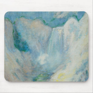 Waterfall in Yellowstone by Twachtman, Vintage Art Mouse Mat