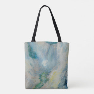 Waterfall in Yellowstone by Twachtman, Vintage Art Tote Bag