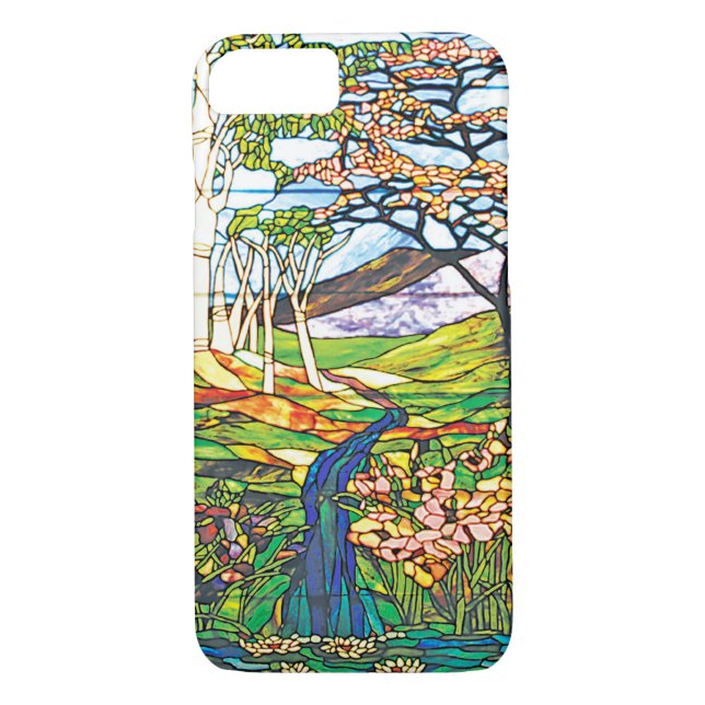 Waterfall Iris Birch Tiffany Stained Glass Window Case-Mate iPhone Case (Back)