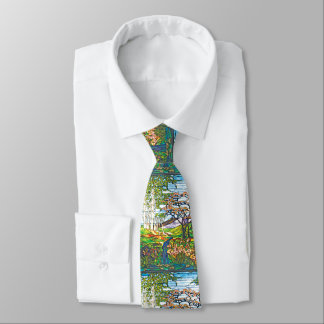 Waterfall Iris Birch Tiffany Stained Glass Window Tie