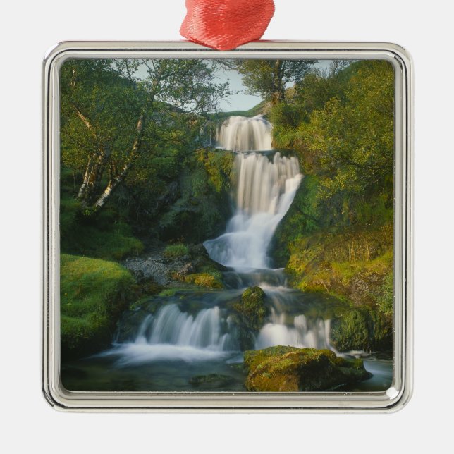 Waterfall, Isle of Skye, Scotland Metal Tree Decoration (Front)