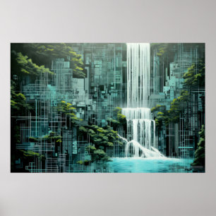 Waterfall Landscape Art Decor Paint