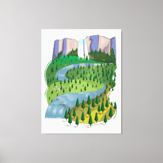 Waterfall Landscape Canvas Print