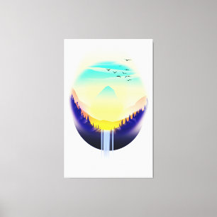 Waterfall Landscape Canvas Print