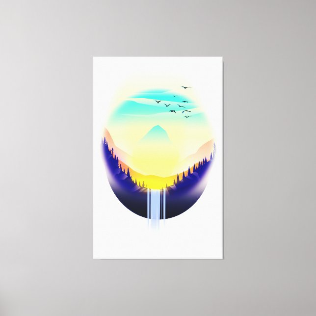 Waterfall Landscape Canvas Print (Front)