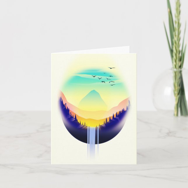 Waterfall Landscape Holiday Card (Front)