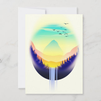 Waterfall Landscape Invitation