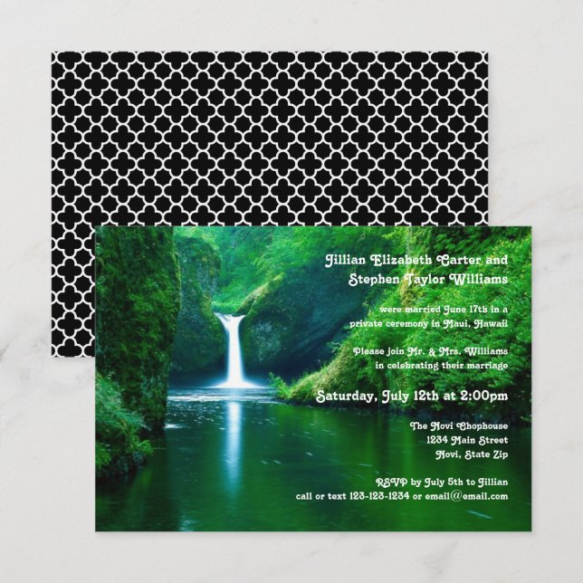 Waterfall Landscape Photo -3x5Wedding Announcement (Front/Back)